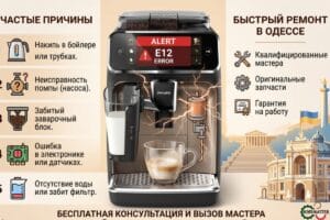 Подробнее о статье Почему автоматическая кофемашина не наливает кофе: частые причины и быстрый ремонт в Одессе