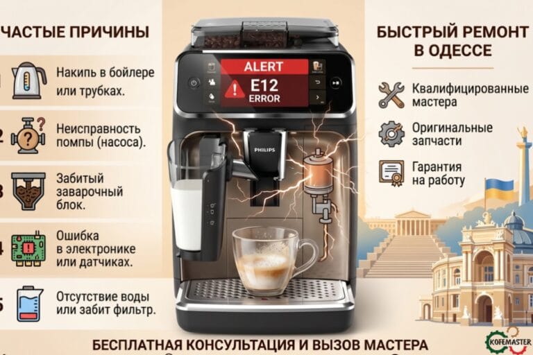 Подробнее о статье Почему автоматическая кофемашина не наливает кофе: частые причины и быстрый ремонт в Одессе